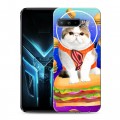Дизайнерский силиконовый с усиленными углами чехол для ASUS ROG Phone 3 Космик кошки