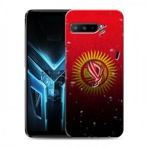 Дизайнерский силиконовый с усиленными углами чехол для ASUS ROG Phone 3 Флаг Киргизии