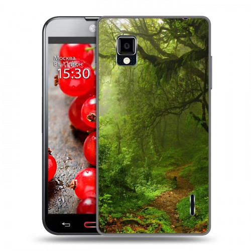 Дизайнерский пластиковый чехол для LG Optimus G лес
