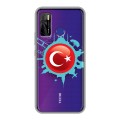 Полупрозрачный дизайнерский пластиковый чехол для Tecno Camon 15 Флаг Турции