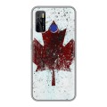 Дизайнерский силиконовый с усиленными углами чехол для Tecno Camon 15 флаг Канады