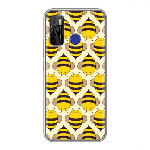 Дизайнерский силиконовый чехол для Tecno Camon 15 Пчелиные узоры