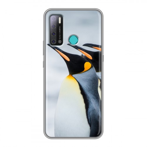 Дизайнерский силиконовый с усиленными углами чехол для Tecno Pouvoir 4 Пингвины