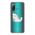 Полупрозрачный дизайнерский пластиковый чехол для Tecno Pouvoir 4 Прозрачные кошки