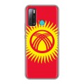 Дизайнерский силиконовый с усиленными углами чехол для Tecno Pouvoir 4 флаг Киргизии