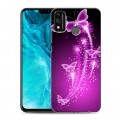 Дизайнерский силиконовый чехол для Huawei Honor 9X Lite Бабочки фиолетовые