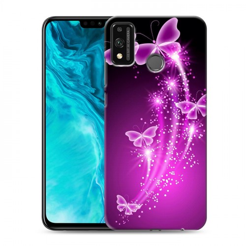 Дизайнерский силиконовый чехол для Huawei Honor 9X Lite Бабочки фиолетовые