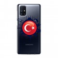 Полупрозрачный дизайнерский силиконовый с усиленными углами чехол для Samsung Galaxy M51 Флаг Турции