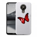 Полупрозрачный дизайнерский пластиковый чехол для Nokia 3.4 Флаг Турции