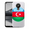 Полупрозрачный дизайнерский пластиковый чехол для Nokia 3.4 Флаг Азербайджана