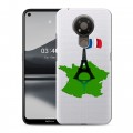 Полупрозрачный дизайнерский пластиковый чехол для Nokia 3.4 Флаг Франции