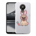 Полупрозрачный дизайнерский пластиковый чехол для Nokia 3.4 Прозрачные щенки