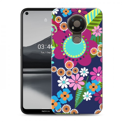 Дизайнерский силиконовый чехол для Nokia 3.4 Цветочные паттерны