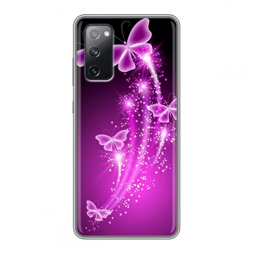 Дизайнерский силиконовый чехол для Samsung Galaxy S20 FE Бабочки фиолетовые