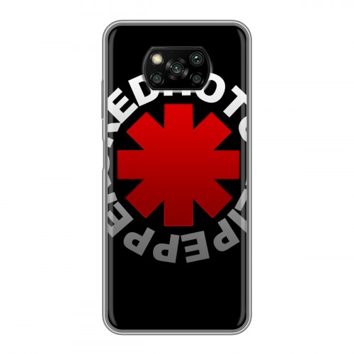 Дизайнерский силиконовый с усиленными углами чехол для Xiaomi Poco X3 Red Hot Chili Peppers