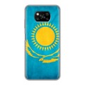 Дизайнерский силиконовый с усиленными углами чехол для Xiaomi Poco X3 Флаг Казахстана