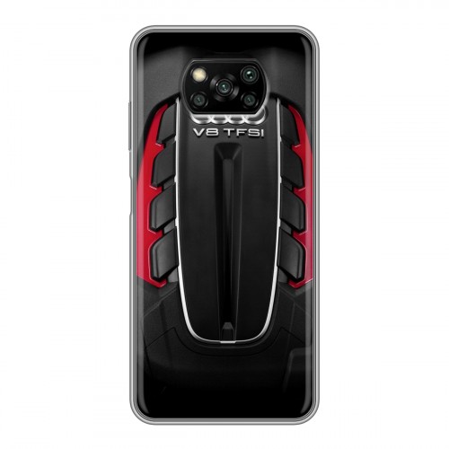 Дизайнерский силиконовый с усиленными углами чехол для Xiaomi Poco X3 Audi
