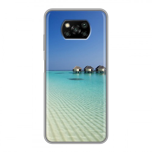 Дизайнерский силиконовый с усиленными углами чехол для Xiaomi Poco X3 Пляж