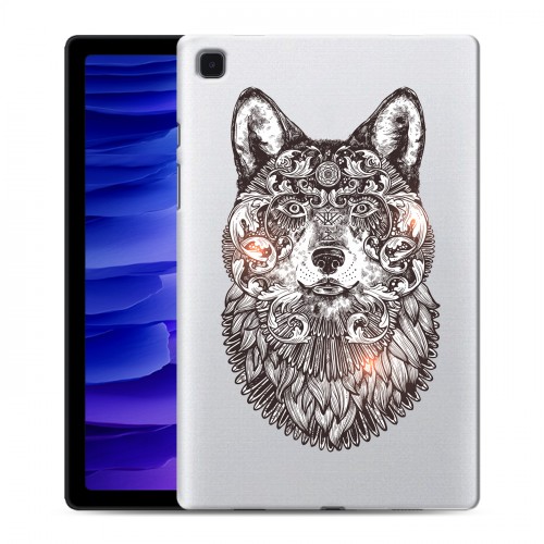 Полупрозрачный дизайнерский силиконовый чехол для Samsung Galaxy Tab A7 10.4 (2020) Волки 