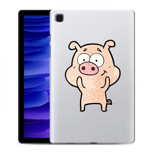 Полупрозрачный дизайнерский пластиковый чехол для Samsung Galaxy Tab A7 10.4 (2020) Прозрачные свинки