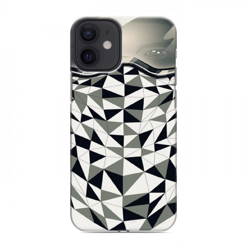 Дизайнерский силиконовый с усиленными углами чехол для Iphone 12 Mini Маски Black White