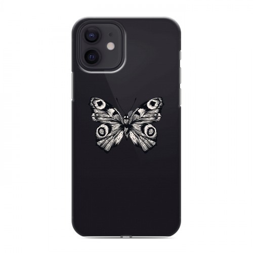 Полупрозрачный дизайнерский силиконовый чехол для Iphone 12 прозрачные Бабочки 