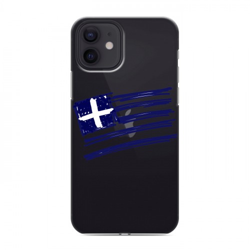 Полупрозрачный дизайнерский силиконовый чехол для Iphone 12 флаг греции