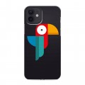 Полупрозрачный дизайнерский силиконовый чехол для Iphone 12 Прозрачные попугаи