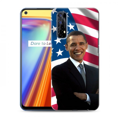 Дизайнерский силиконовый с усиленными углами чехол для Realme 7 Барак Обама