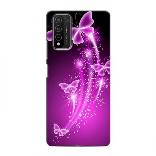 Дизайнерский пластиковый чехол для Huawei Honor 10X Lite Бабочки фиолетовые