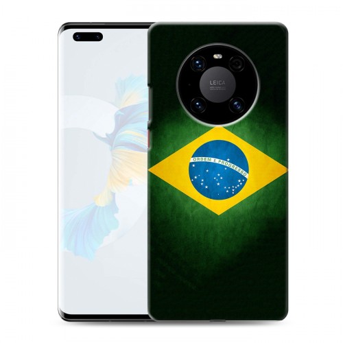 Дизайнерский силиконовый с усиленными углами чехол для Huawei Mate 40 Pro Флаг Бразилии
