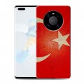Дизайнерский силиконовый с усиленными углами чехол для Huawei Mate 40 Pro Флаг Турции