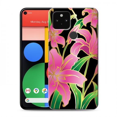 Дизайнерский пластиковый чехол для Google Pixel 5 Люксовые цветы