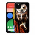 Дизайнерский пластиковый чехол для Google Pixel 5 Пламенные животные