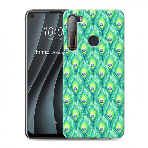 Дизайнерский силиконовый чехол для HTC Desire 20 Pro Перья павлина