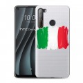 Полупрозрачный дизайнерский пластиковый чехол для HTC Desire 20 Pro Флаг Италии