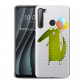 Полупрозрачный дизайнерский пластиковый чехол для HTC Desire 20 Pro Прозрачные крокодилы