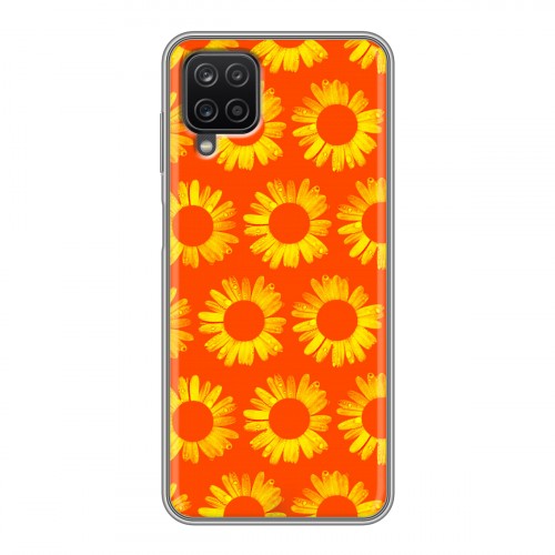 Дизайнерский пластиковый чехол для Samsung Galaxy A12 Монохромные цветы