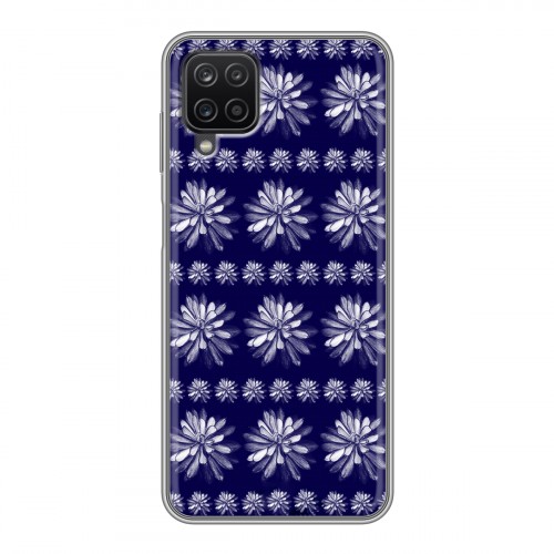 Дизайнерский силиконовый чехол для Samsung Galaxy A12 Монохромные цветы