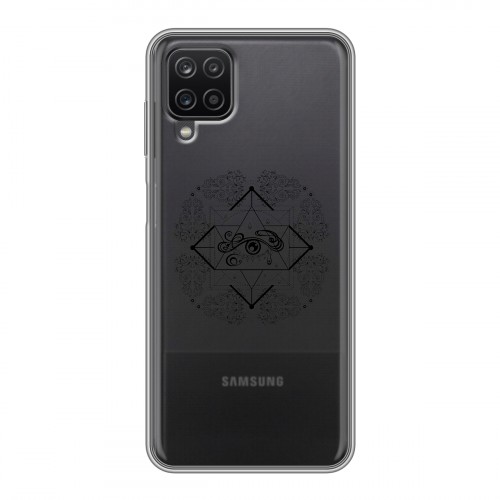 Полупрозрачный дизайнерский силиконовый с усиленными углами чехол для Samsung Galaxy A12 Прозрачное всевидящее око