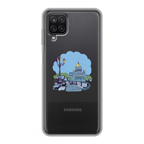 Полупрозрачный дизайнерский пластиковый чехол для Samsung Galaxy A12 Санкт-Петербург