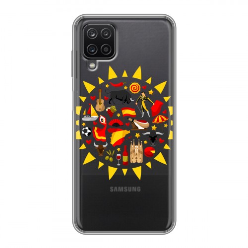 Полупрозрачный дизайнерский пластиковый чехол для Samsung Galaxy A12 флаг Испании