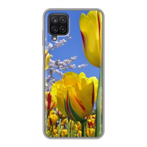 Дизайнерский силиконовый чехол для Samsung Galaxy A12 Тюльпаны