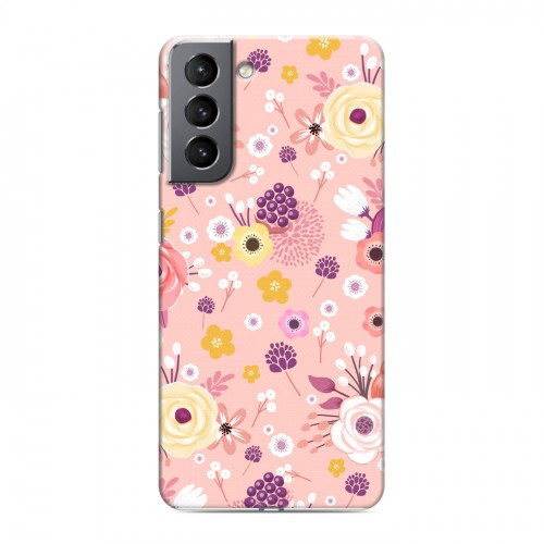 Дизайнерский пластиковый чехол для Samsung Galaxy S21 Причудливые цветы
