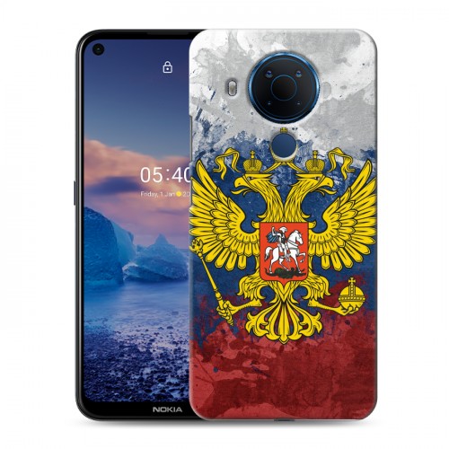 Дизайнерский силиконовый чехол для Nokia 5.4 Российский флаг и герб
