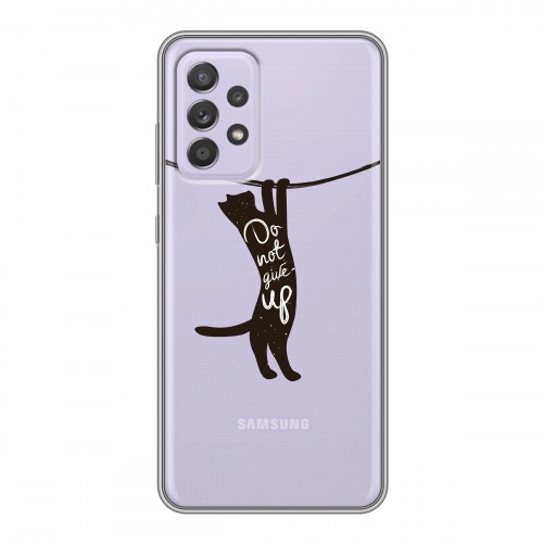 Полупрозрачный дизайнерский силиконовый чехол для Samsung Galaxy A52 Прозрачные кошки