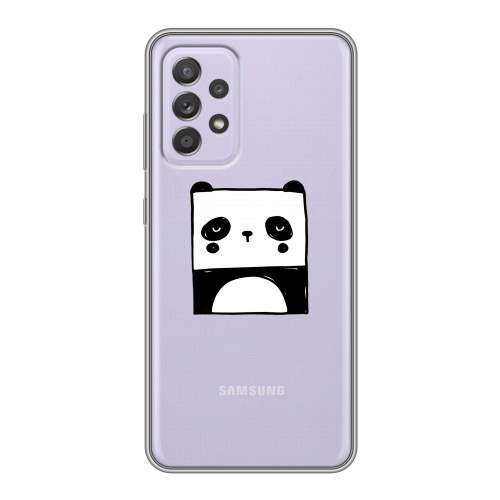 Полупрозрачный дизайнерский силиконовый чехол для Samsung Galaxy A52 Прозрачные панды - смайлики