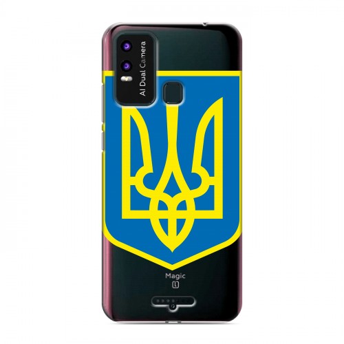 Полупрозрачный дизайнерский пластиковый чехол для BQ 6630L Magic L Флаг Украины