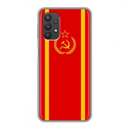 Дизайнерский силиконовый чехол для Samsung Galaxy A32 Флаг СССР