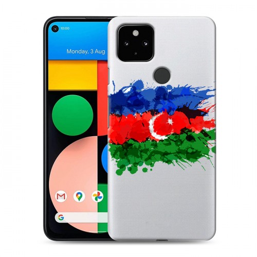 Полупрозрачный дизайнерский пластиковый чехол для Google Pixel 4a 5G Флаг Азербайджана